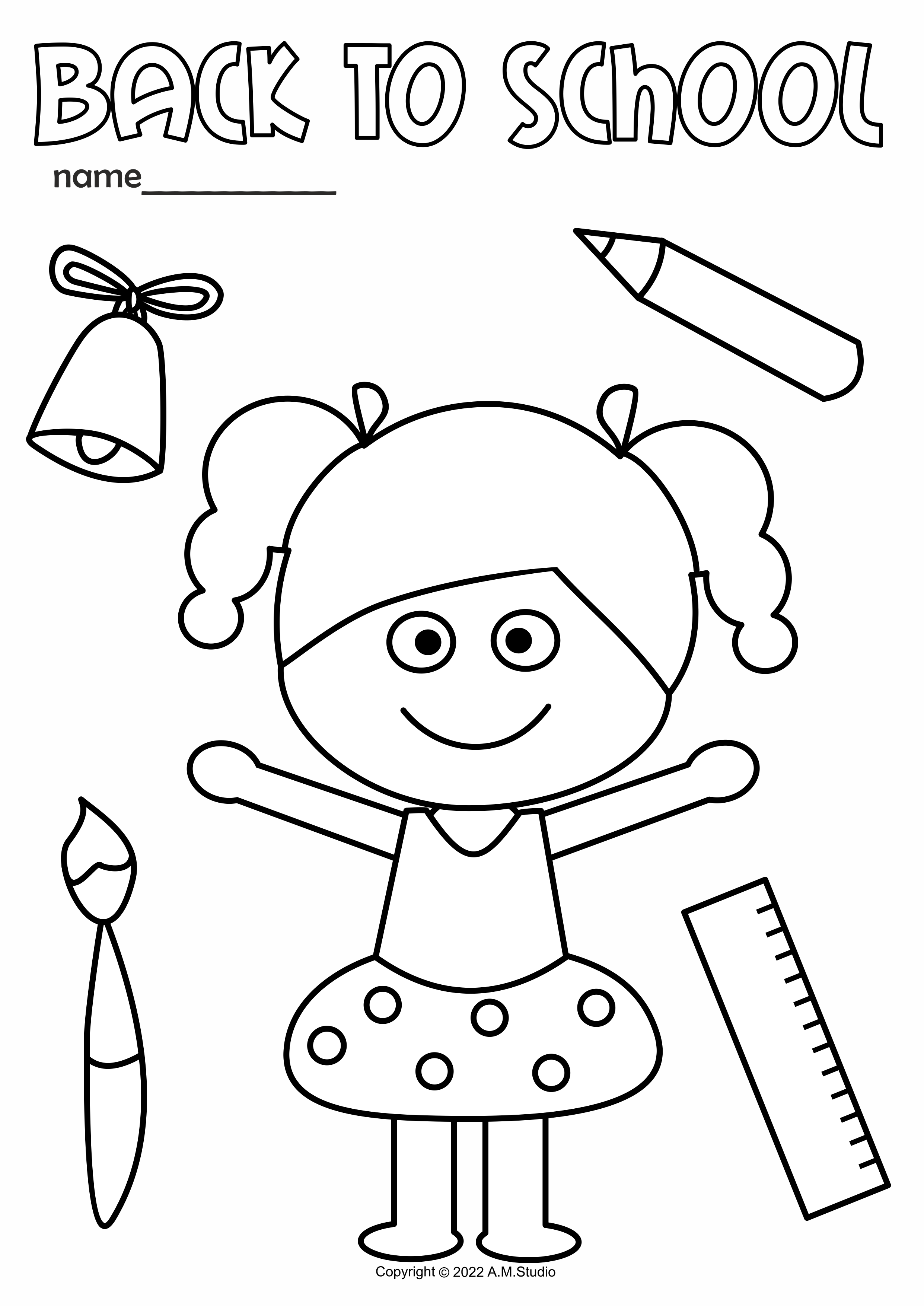 Printable Coloring Pages for Kids Back to School-themed (img # 2)