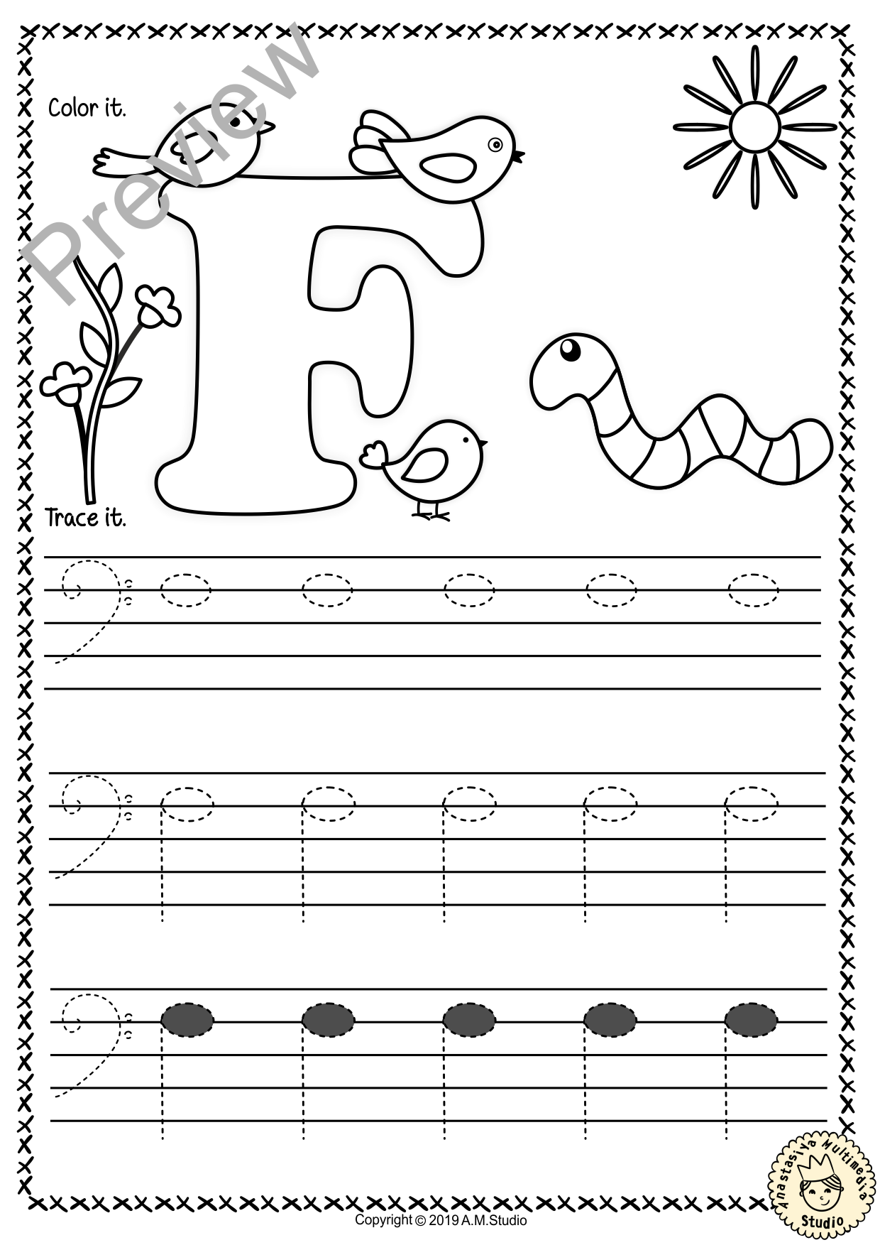 Bass Clef Tracing Music Notes Worksheets for Spring (img # 4)