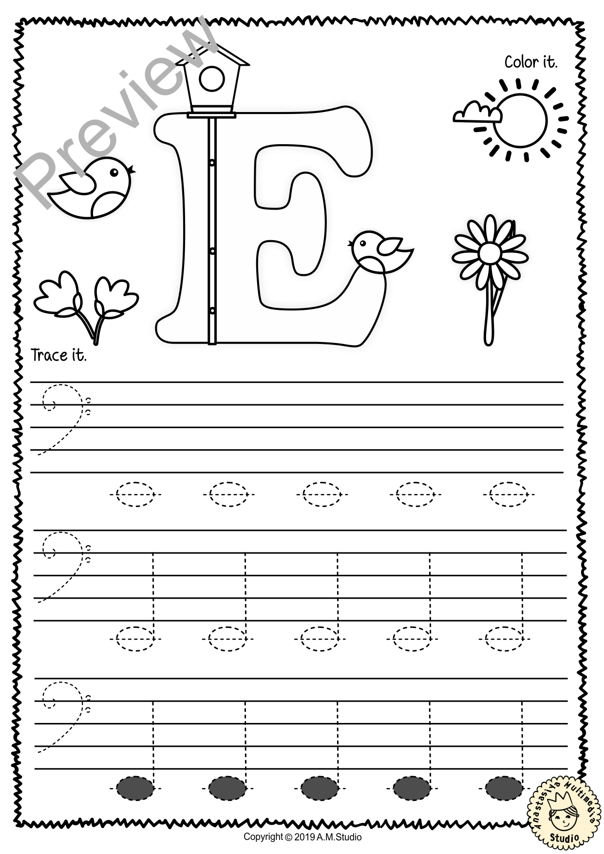 Bass Clef Tracing Music Notes Worksheets for Spring (img # 1)