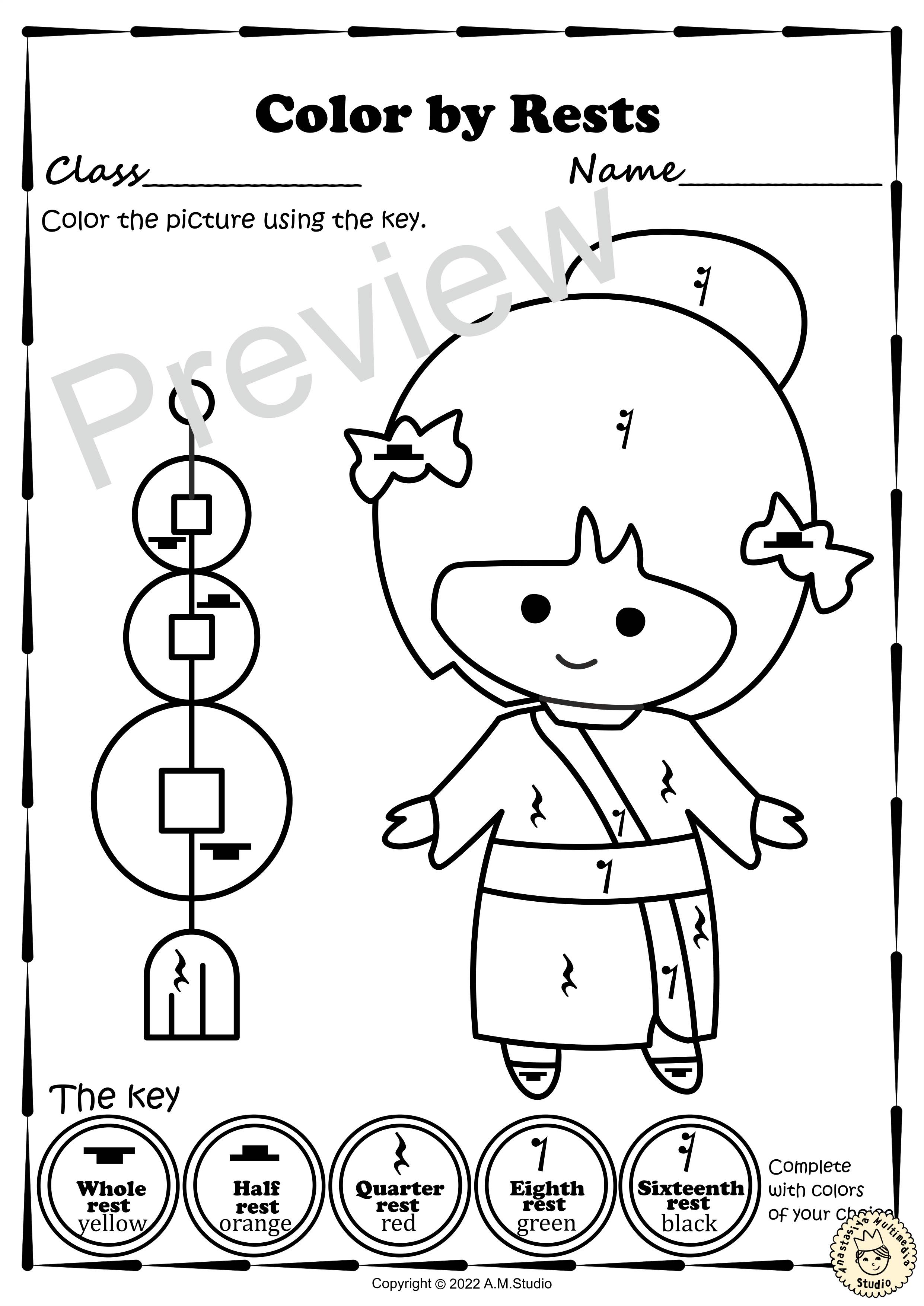Chinese New Year Music Coloring Sheets Pack (img # 1)