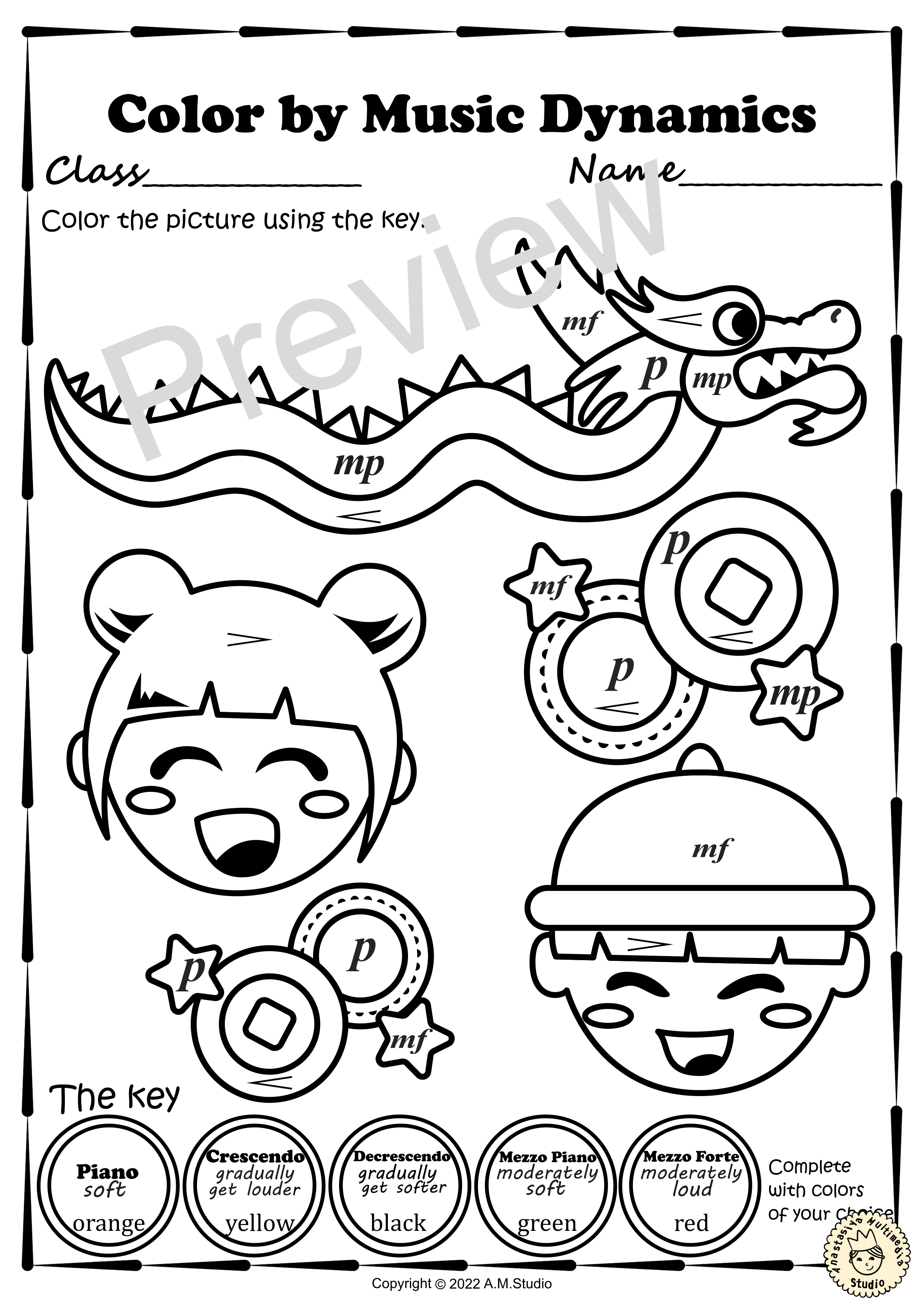 Chinese New Year Music Coloring Sheets Pack (img # 2)