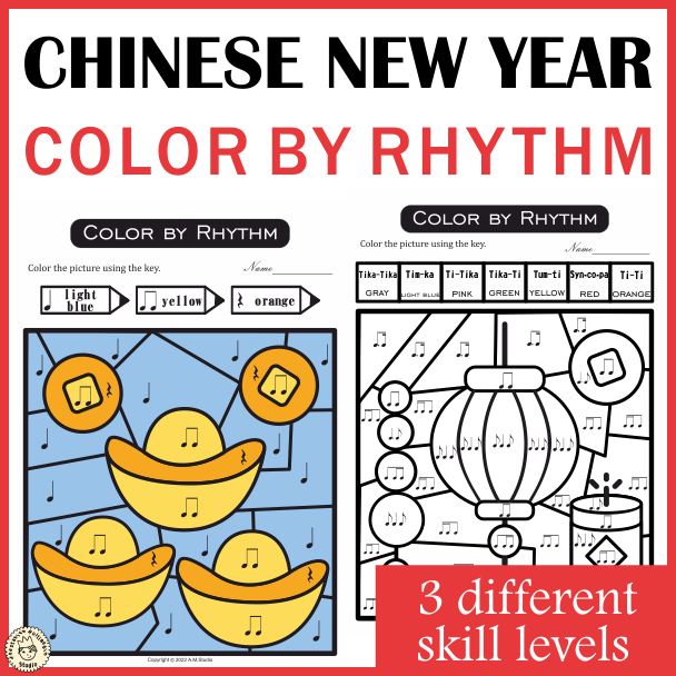 Chinese New Year Color by Rhythm Worksheets (img # 1)