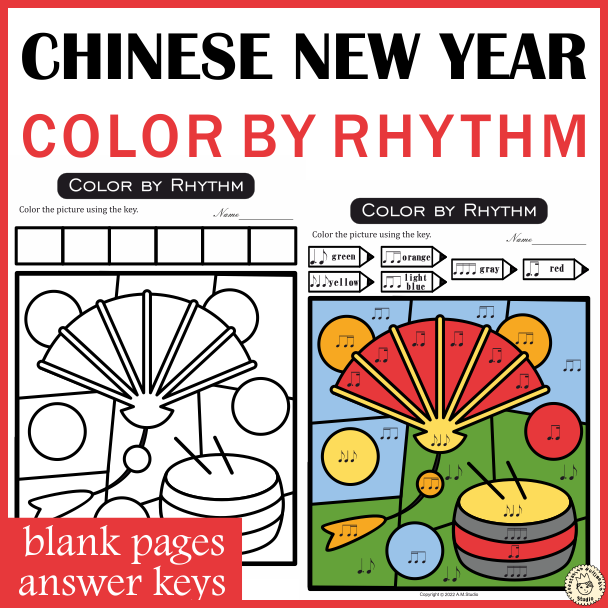 Chinese New Year Color by Rhythm Worksheets (img # 2)