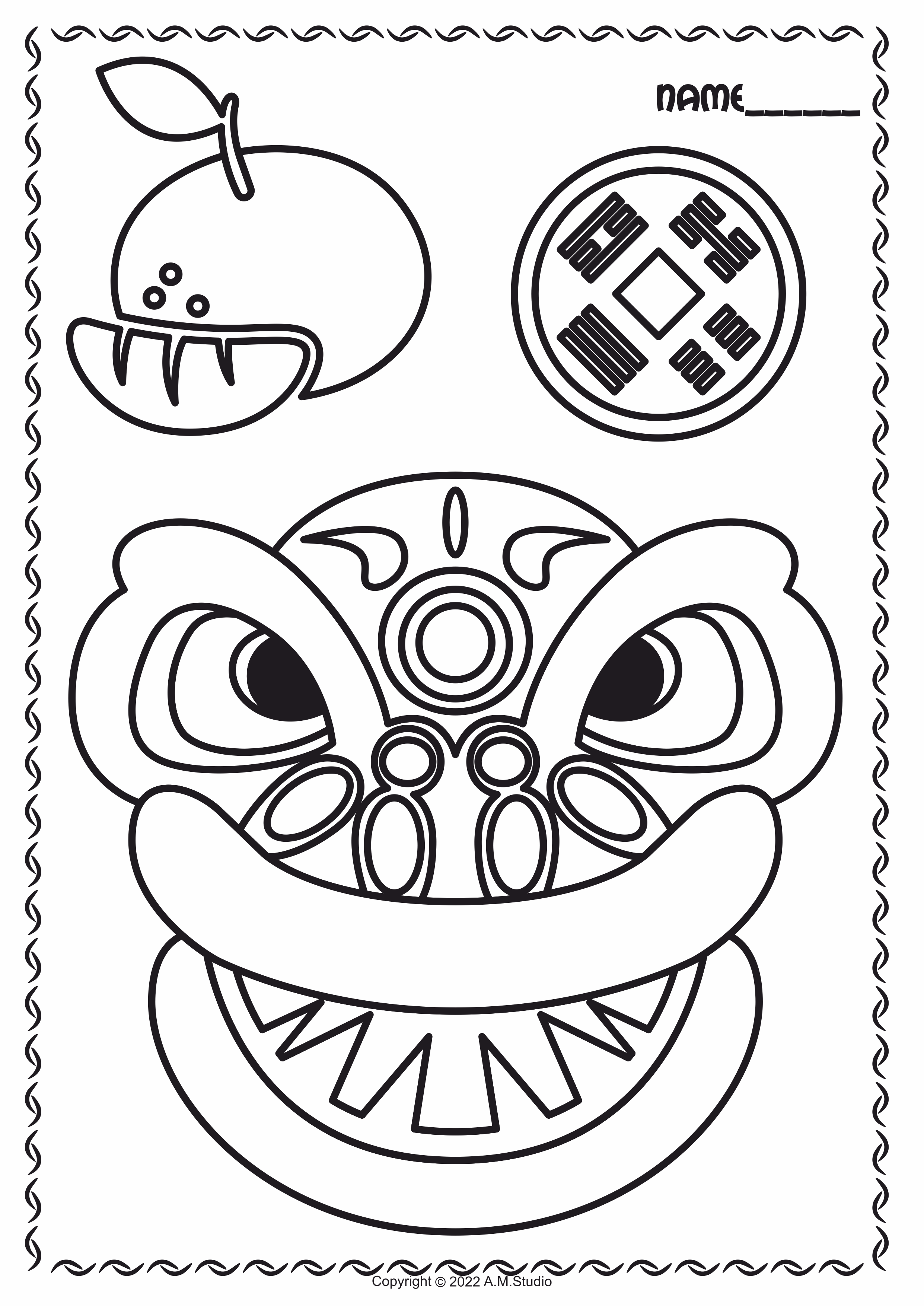 Chinese New Year Printable Coloring Pages for Kids (img # 1)