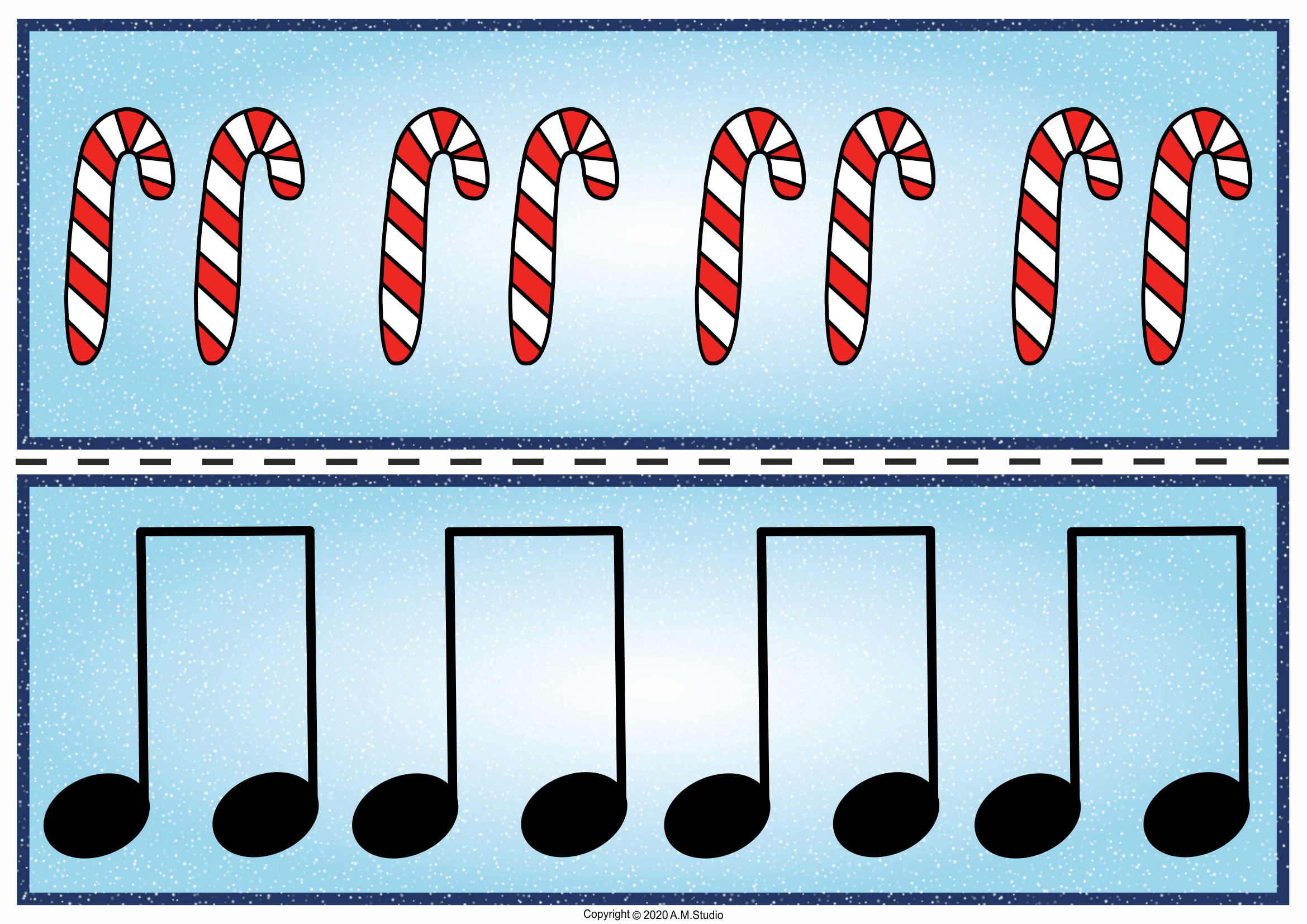 Christmas Music Rhythm Matching Game {Ta, Ti-Ti, Rest} {Google Slides + PDF} (img # 5)