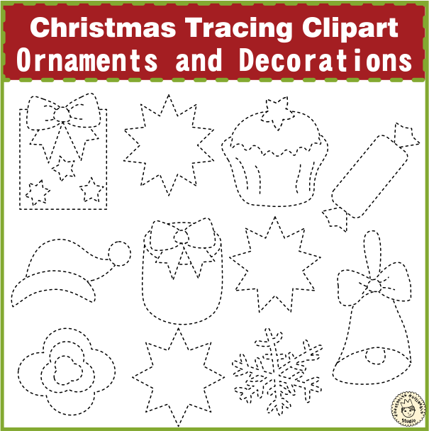 Christmas Tracing Clipart {Ornaments and Decorations} (img # 1)