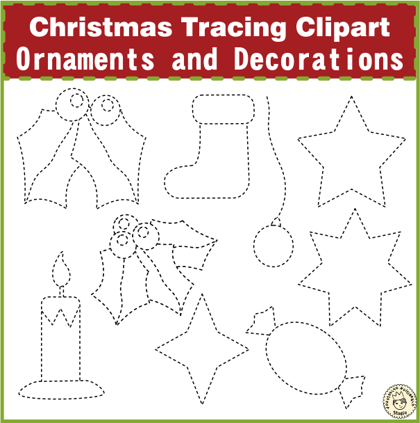 Christmas Tracing Clipart {Ornaments and Decorations} (img # 2)