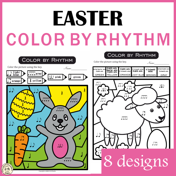 Easter Color by Rhythm | Music Coloring Activities | Color-by-Note (img # 1)