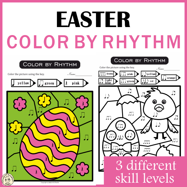 Easter Color by Rhythm | Music Coloring Activities | Color-by-Note (img # 2)