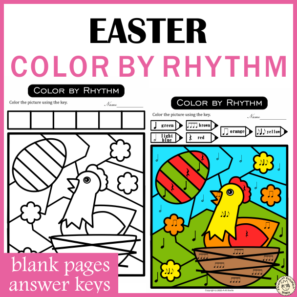 Easter Color by Rhythm | Music Coloring Activities | Color-by-Note (img # 3)