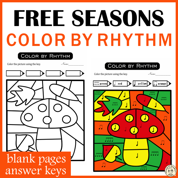 Free Music Worksheets | Color by Rhythm Sheets (img # 1)