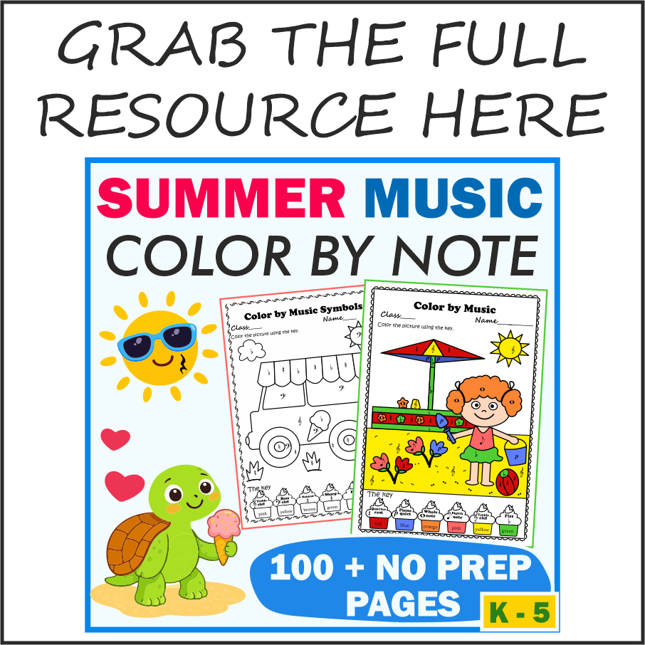 Free Summer Music Color by Note, Rest, and Dynamics (img # 2)
