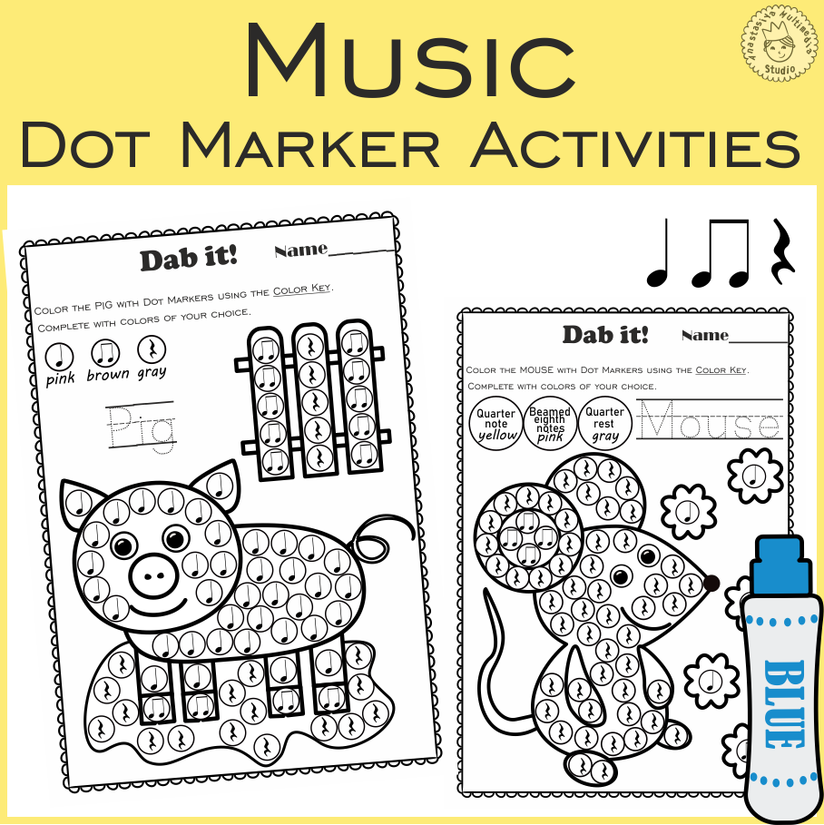 Farm Animals Music Rhythm Dot Marker Activities, Quarter rest