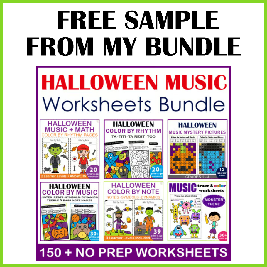 Free Halloween Color by Music Pages (img # 1)