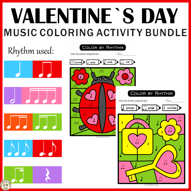 Valentine`s Day Music Color by Code Bundle (img # 3)