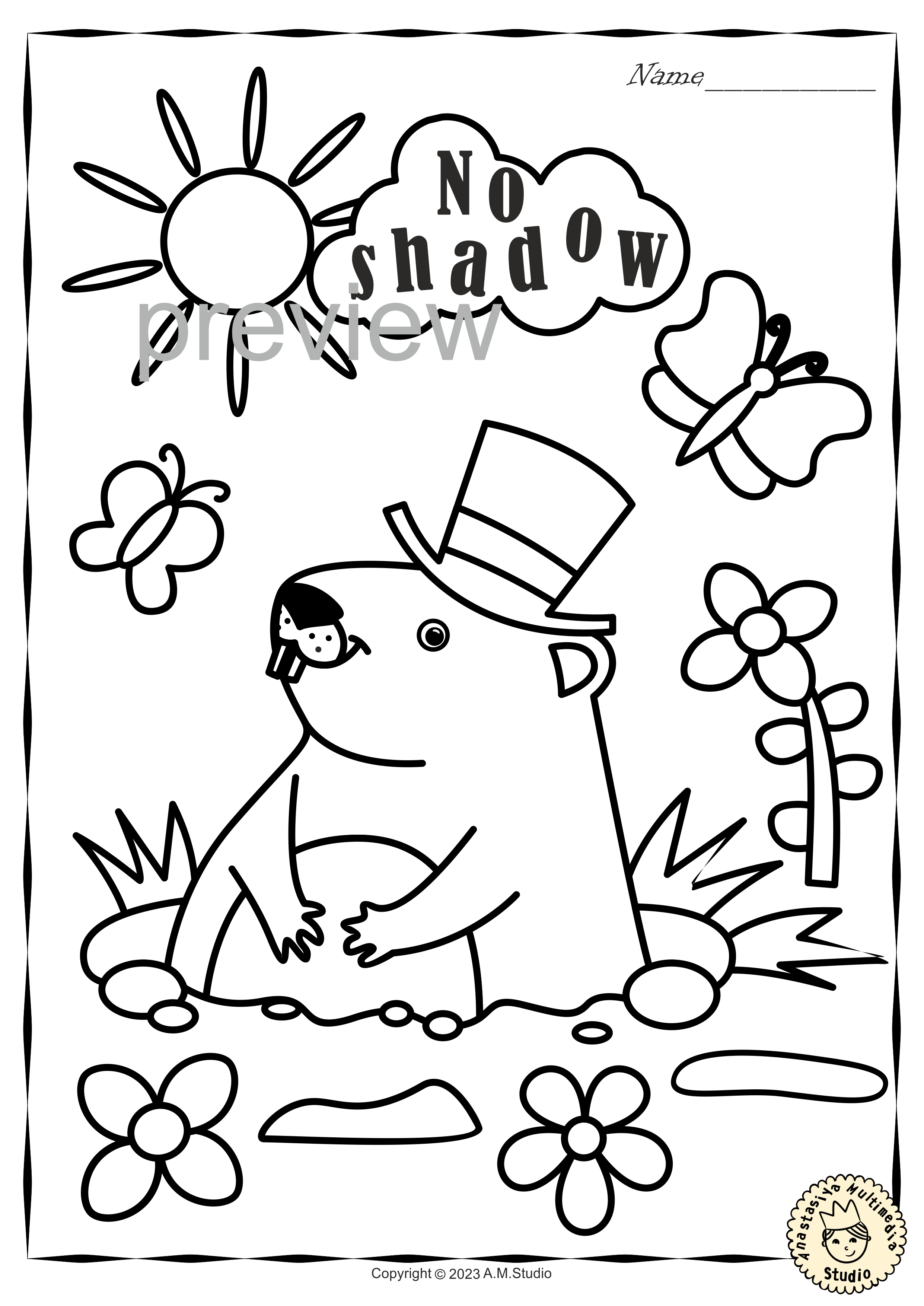 Groundhog Day Printable Coloring Pages for Children (img # 3)