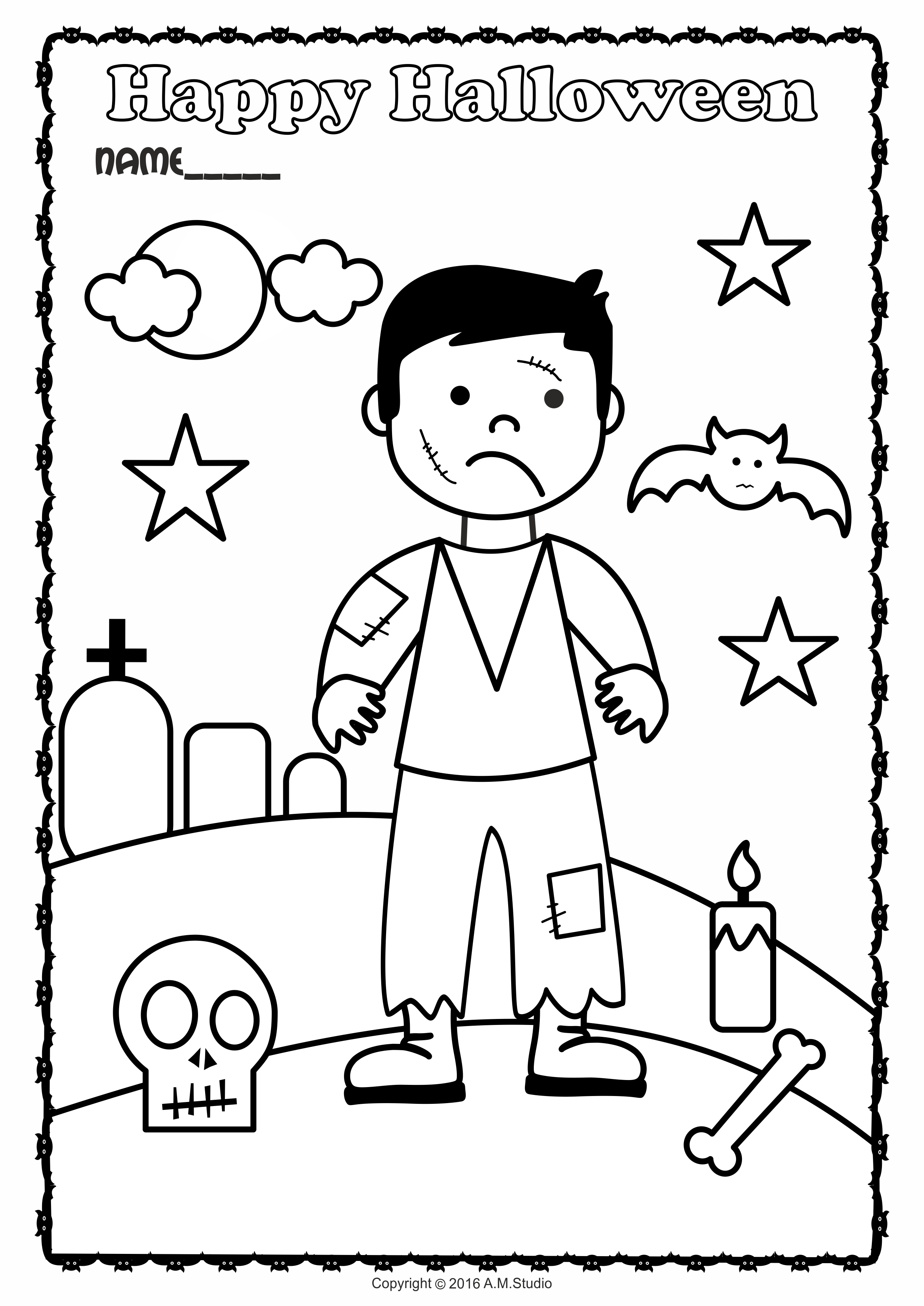 Halloween Coloring Pages for Kids Printable (img # 1)
