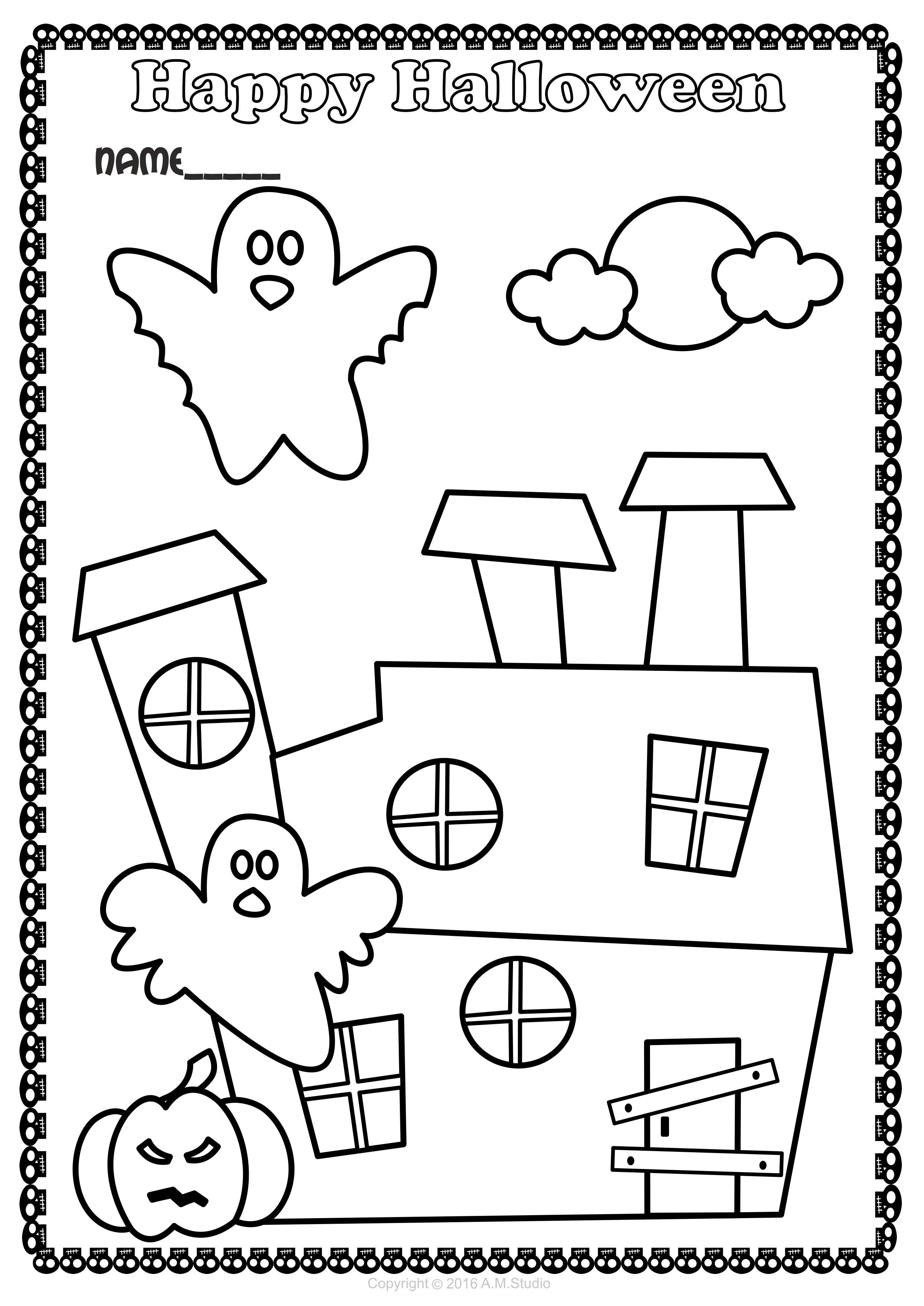 Halloween Coloring Pages for Kids Printable (img # 2)