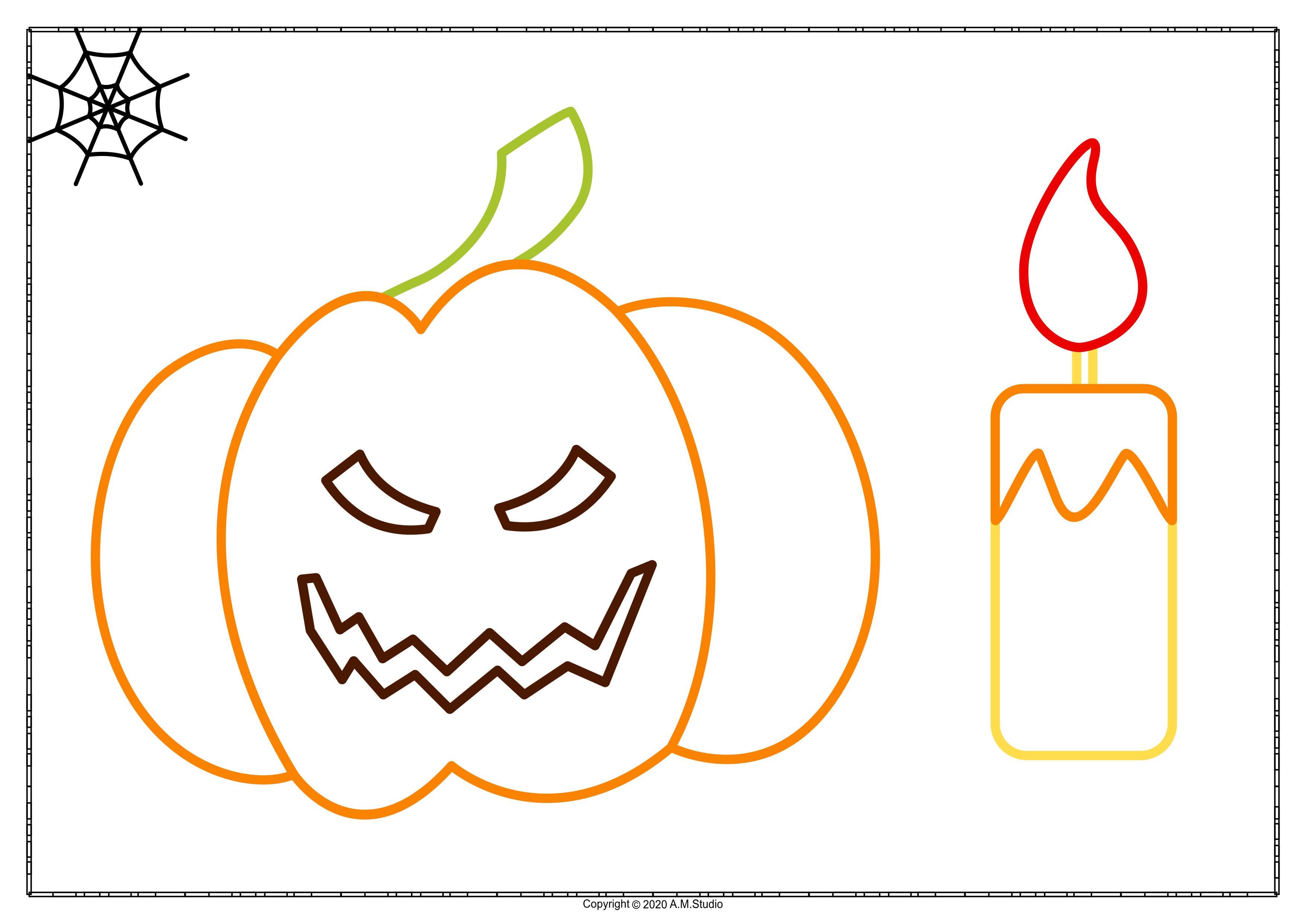 Halloween Coloring Pages for Young Children (img # 1)