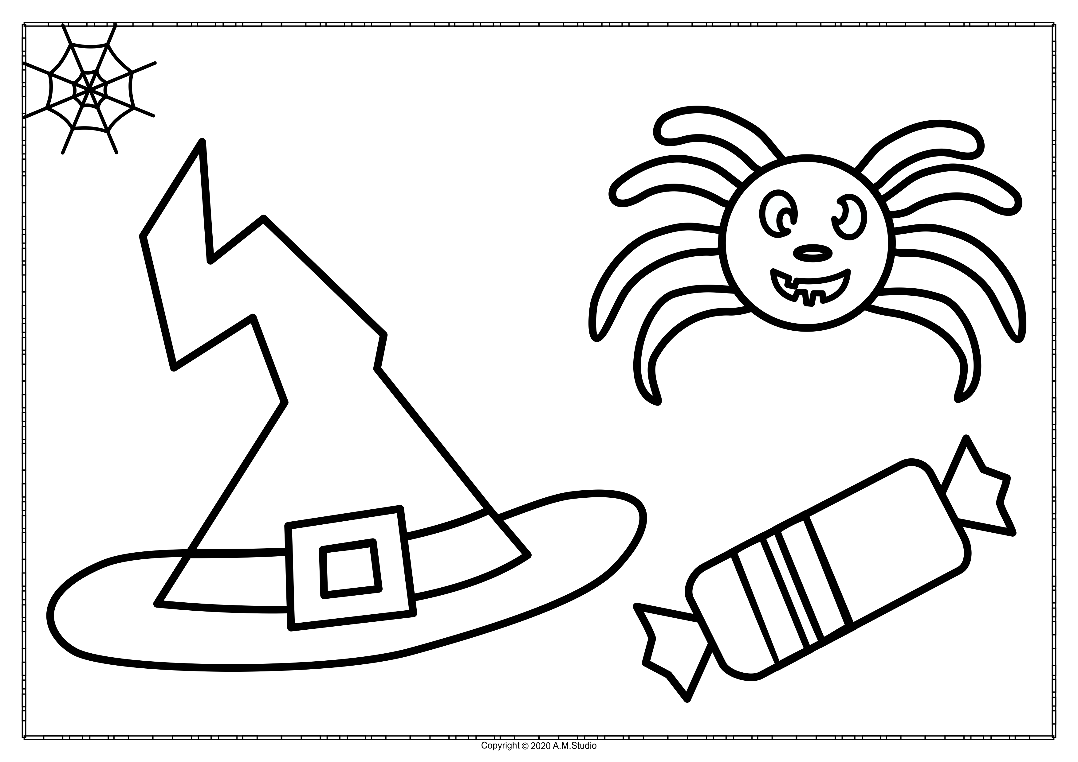 Halloween Coloring Pages for Young Children (img # 4)