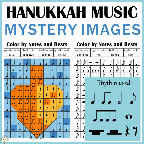 Hanukkah Music Color by Note Mystery Pictures (img # 3)