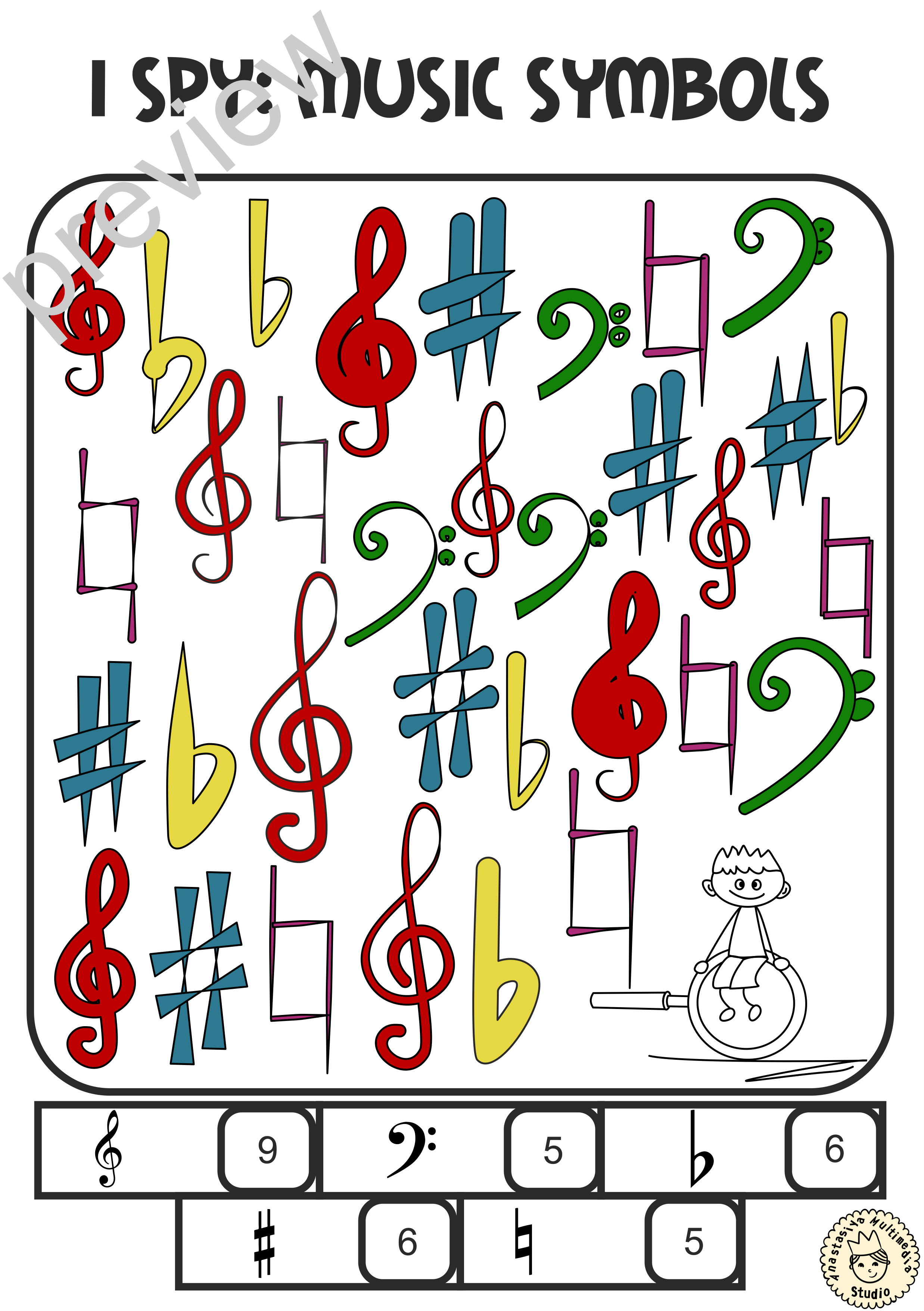 I Spy Music Notes and Symbols Coloring Games (img # 4)