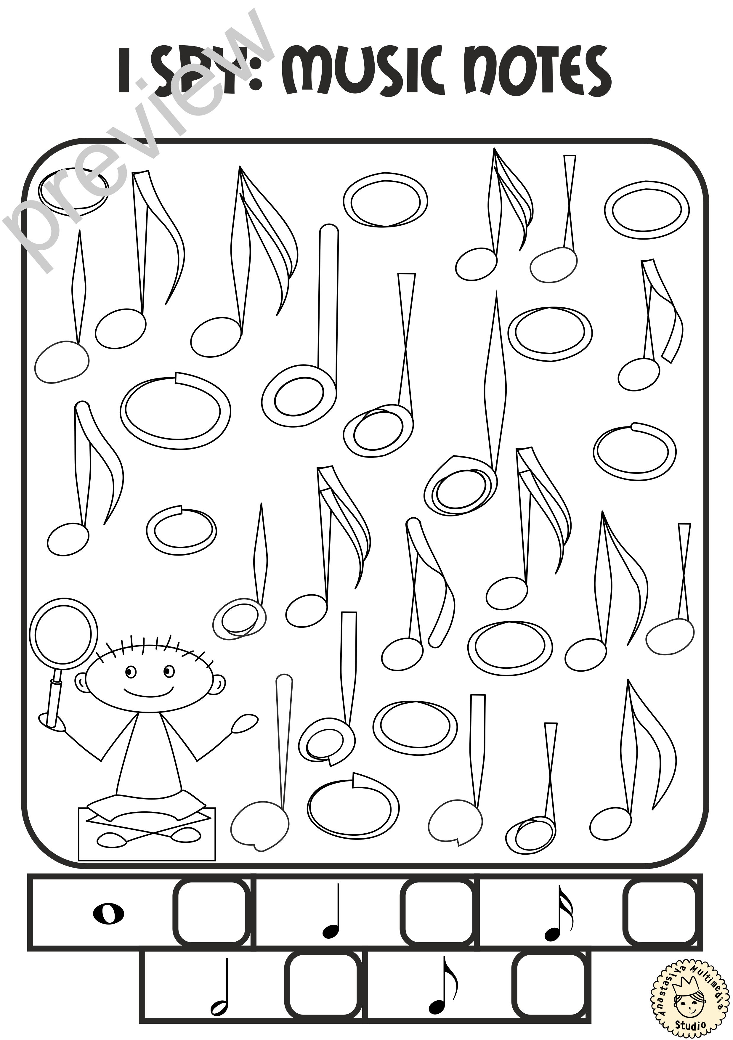 I Spy Music Notes and Symbols Coloring Games (img # 1)