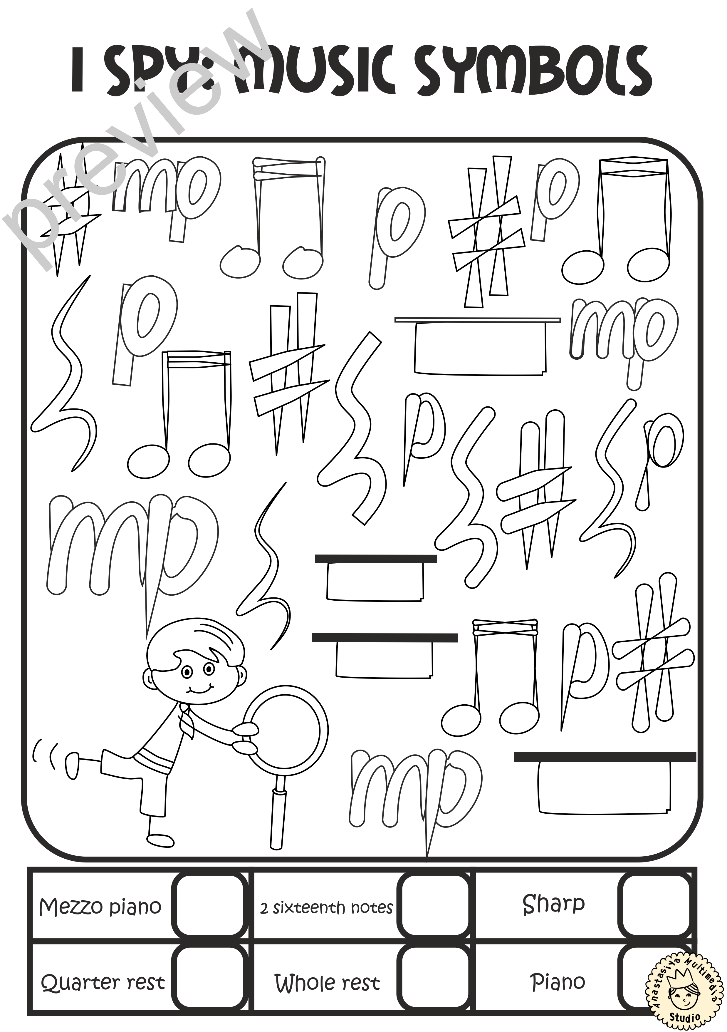 I Spy Music Notes and Symbols Coloring Games (img # 3)