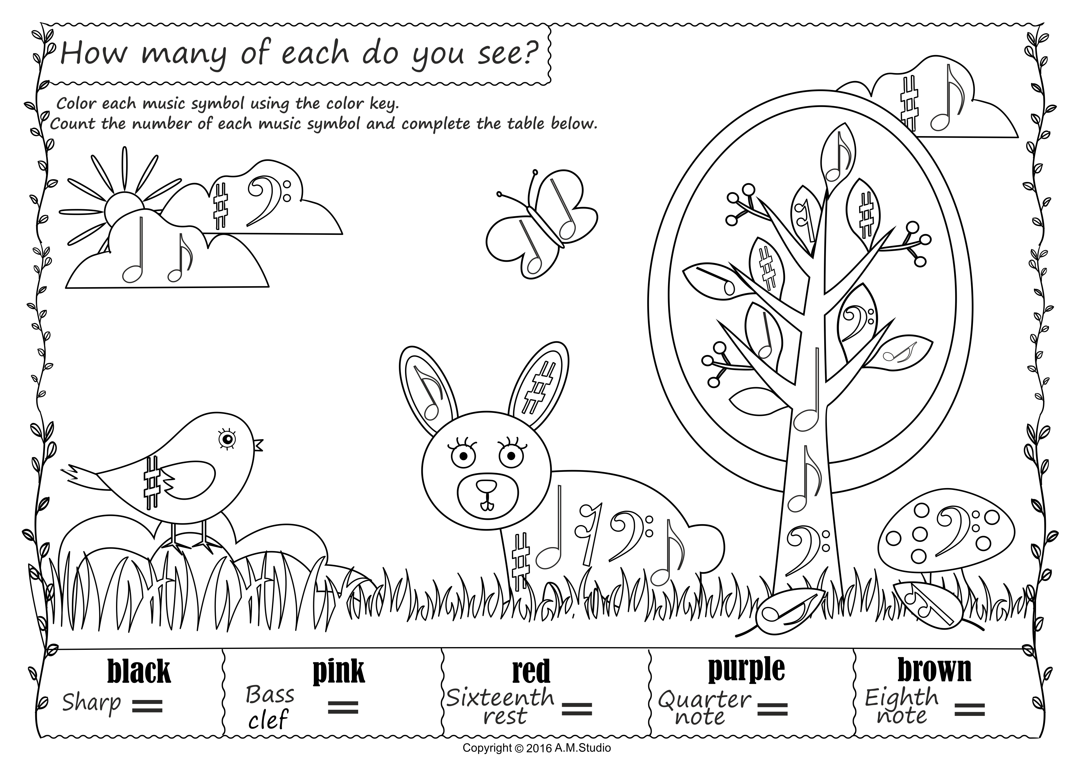 I Spy Music Symbols Coloring Activities | Fall Themed (img # 2)