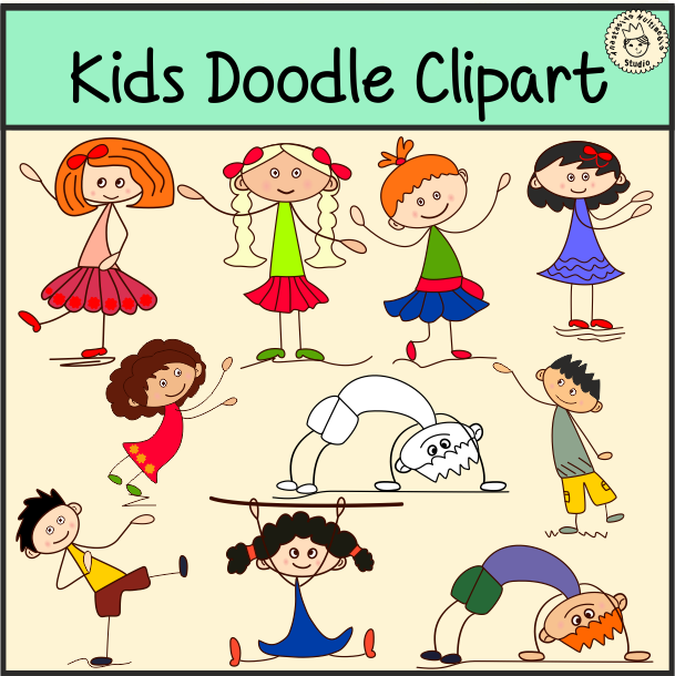 Kids Doodle Clipart (img # 1)