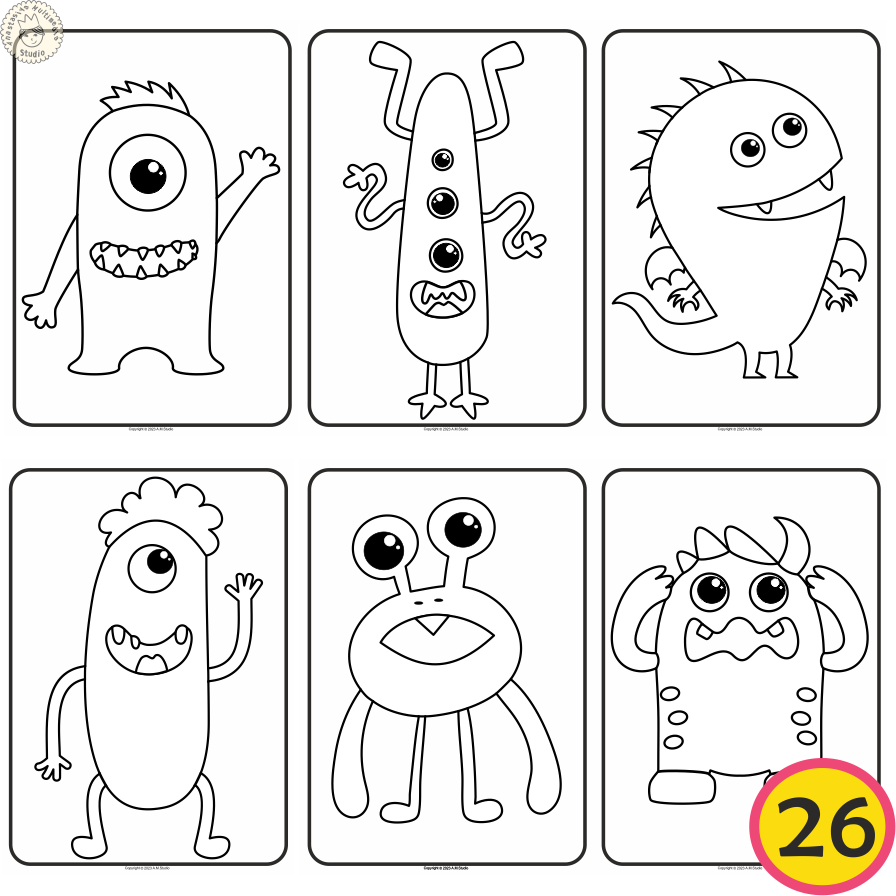 Little Monsters Coloring Pages set # 2