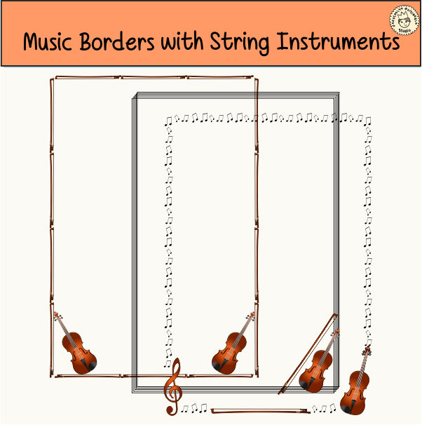 Music Borders with String Instruments (img # 2)