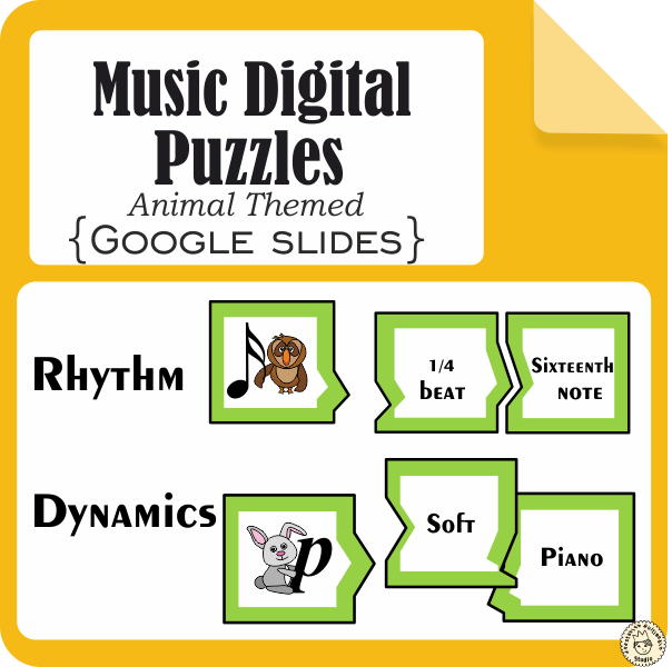 Music Digital Puzzles Animal Themed {Google Slides} (img # 2)