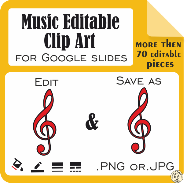 Music Editable Clip Art for Google Slides (img # 2)