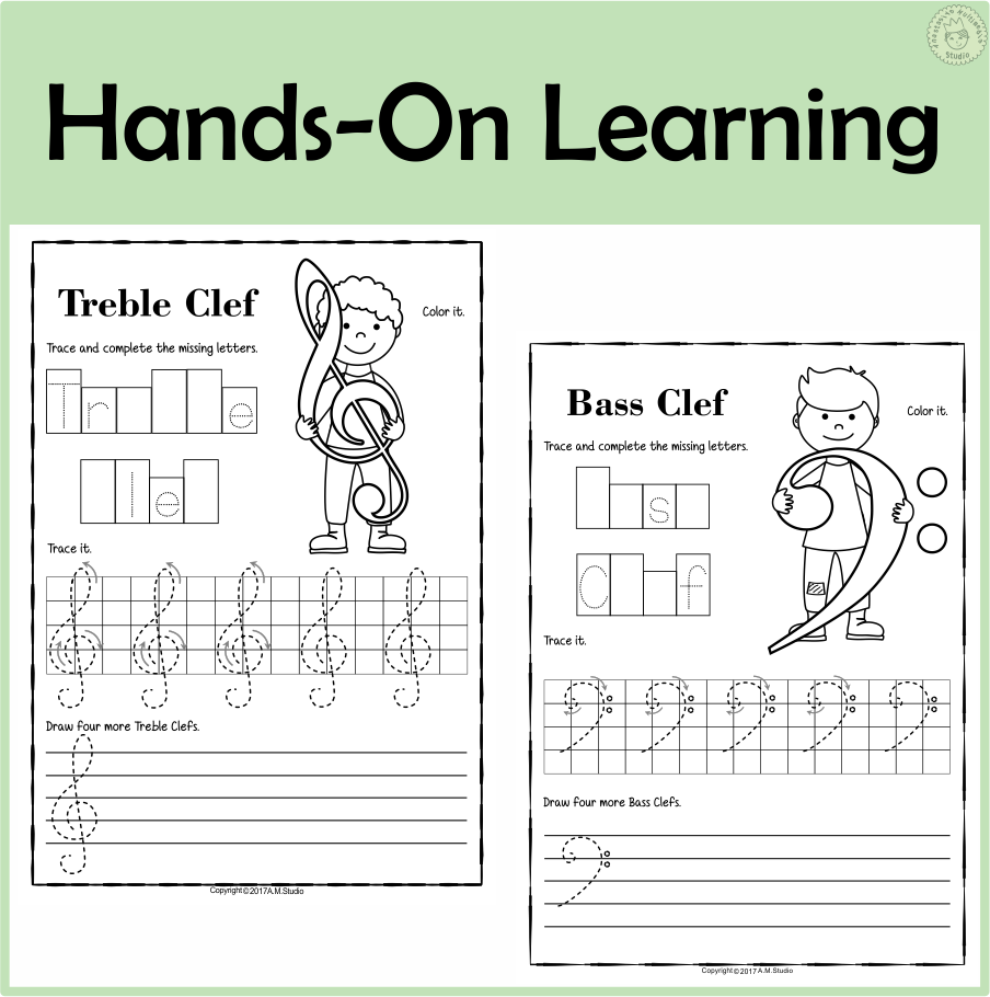 Tracing Music Notes Worksheets for kids (img # 2)