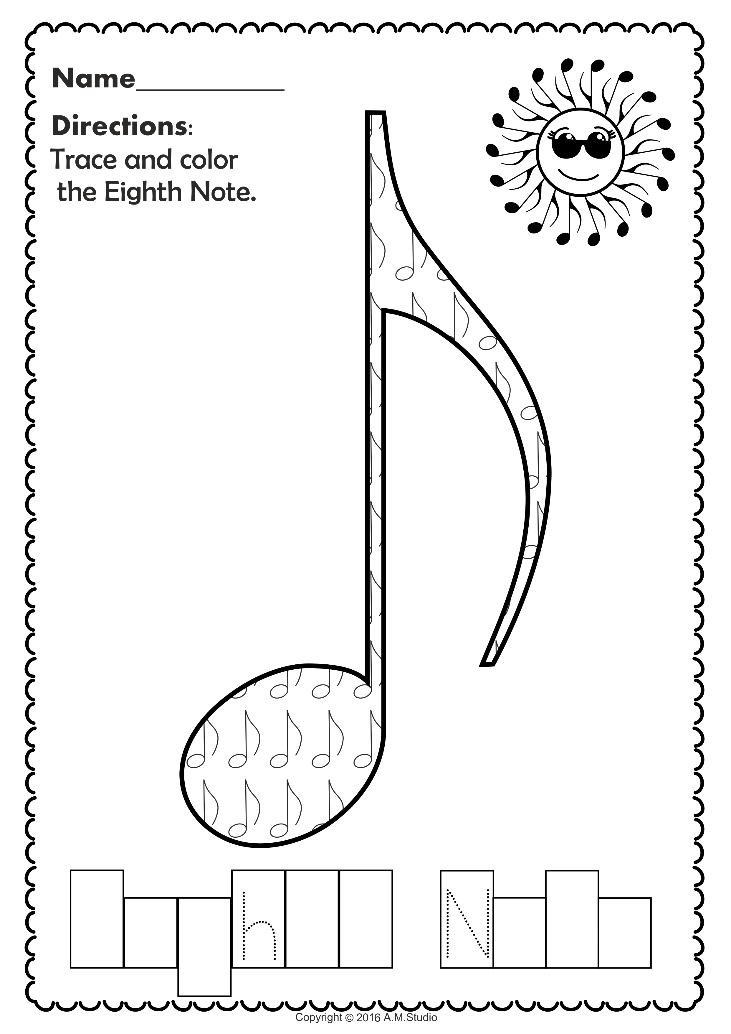 Music Notes and Symbols Tracing Sheets for Young Musicians (img # 1)