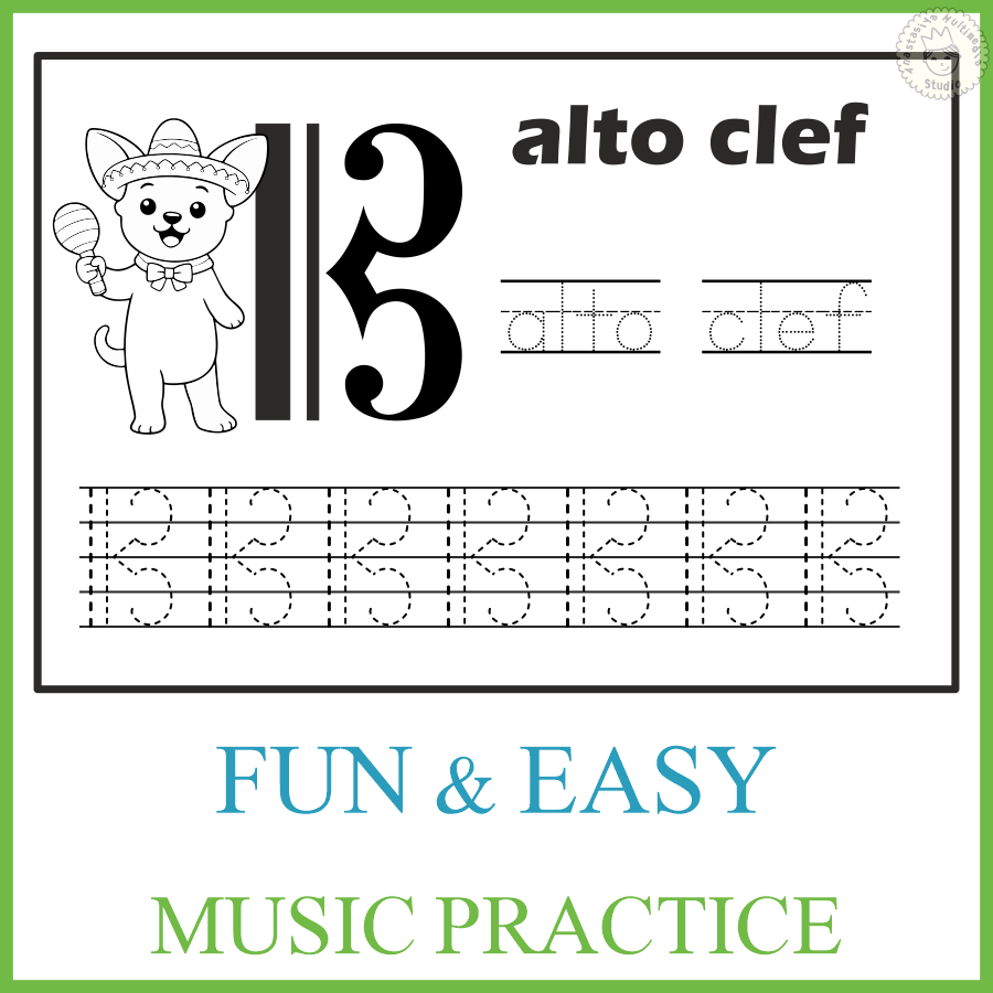 Cinco de Mayo Music Tracing Task Cards | Notes, Rests & Clefs Worksheets (img # 2)