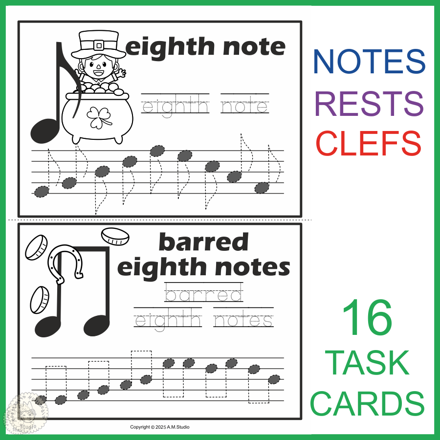 Music Tracing Task Cards for St. Patrick’s Day (img # 1)