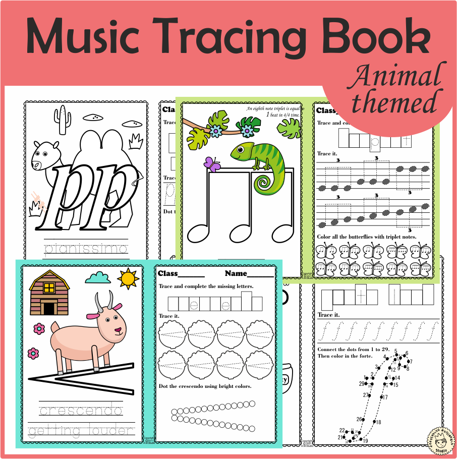 Music Tracing Book | Animal Themed (img # 1)