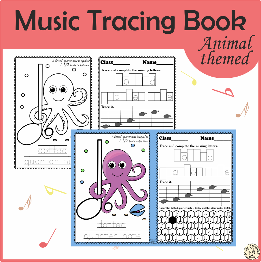 Music Tracing Book | Animal Themed (img # 2)