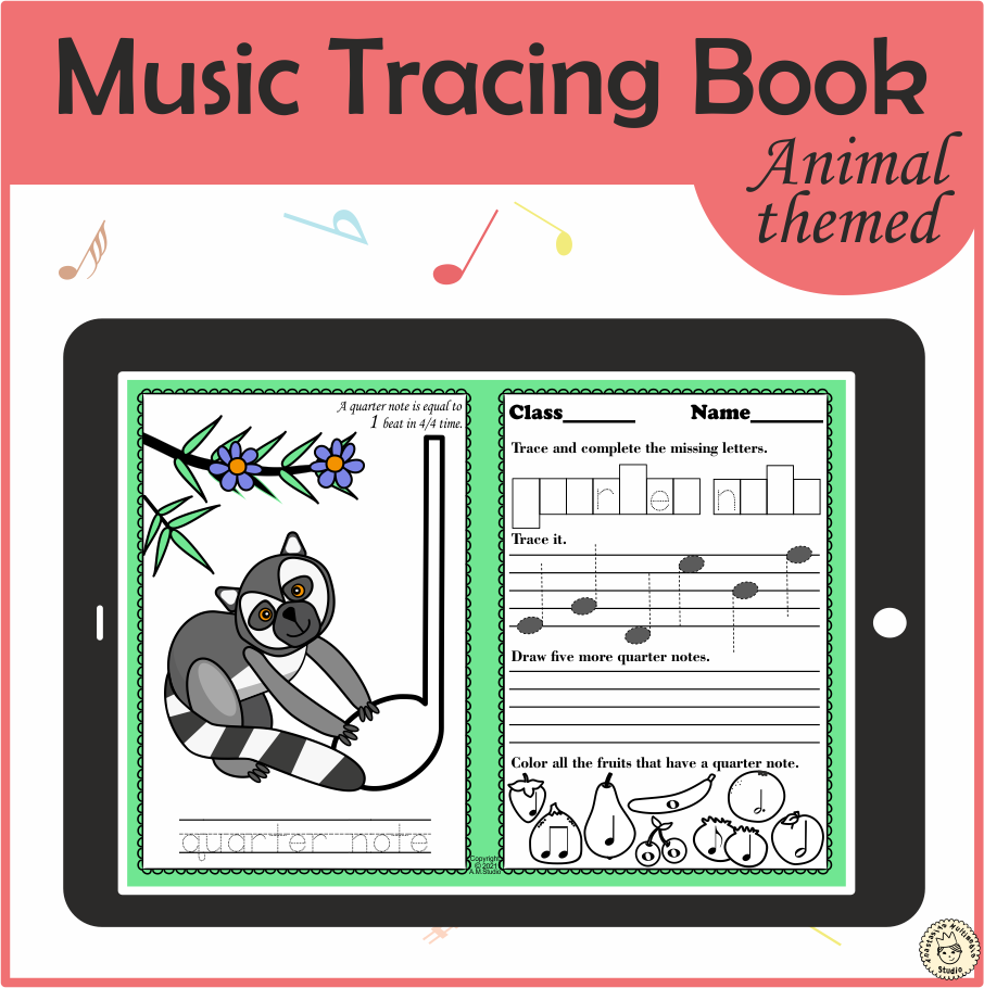 Music Tracing Book | Animal Themed (img # 3)