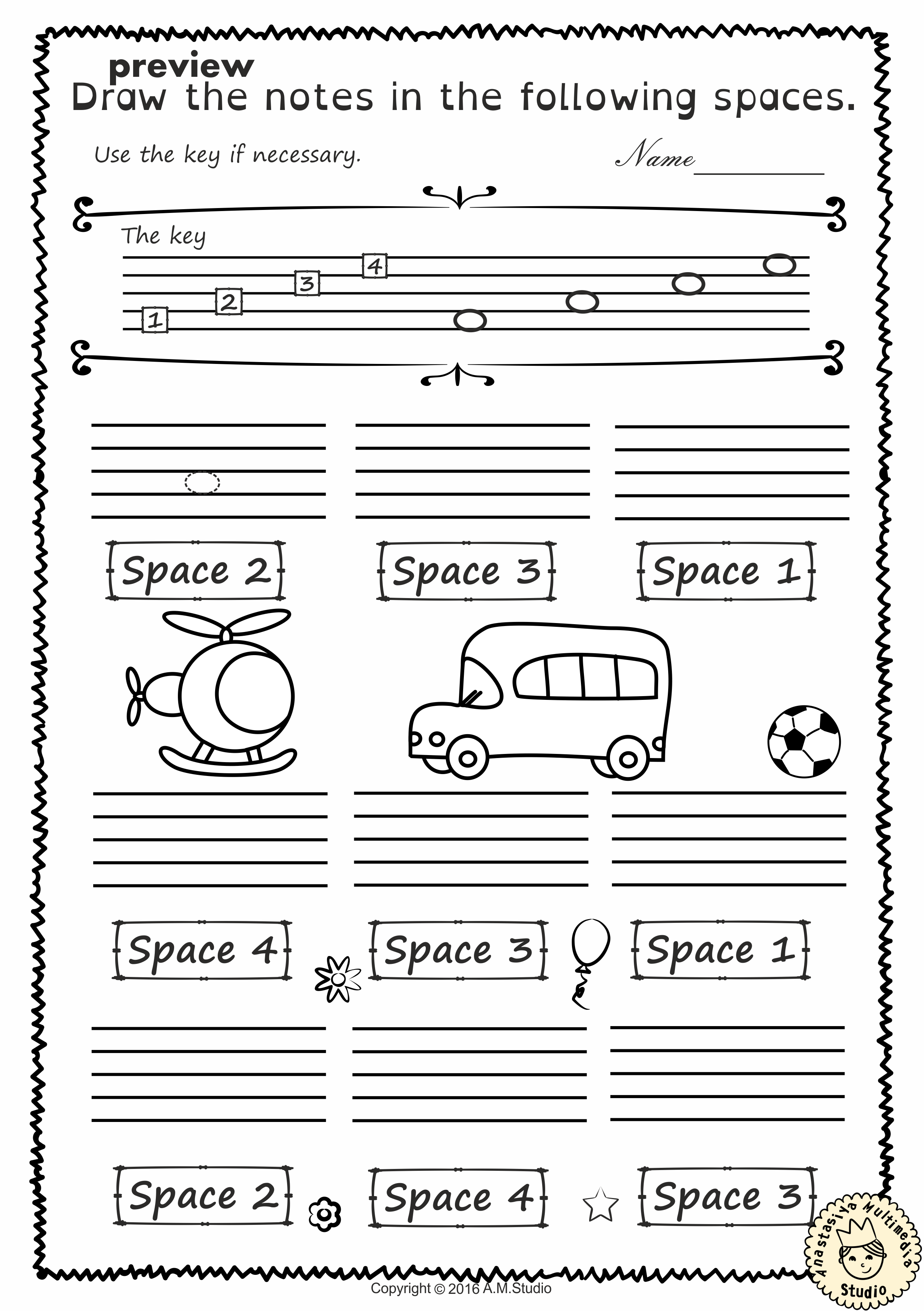 Music Worksheets Pack (Line -Space, High -Low) (img # 3)