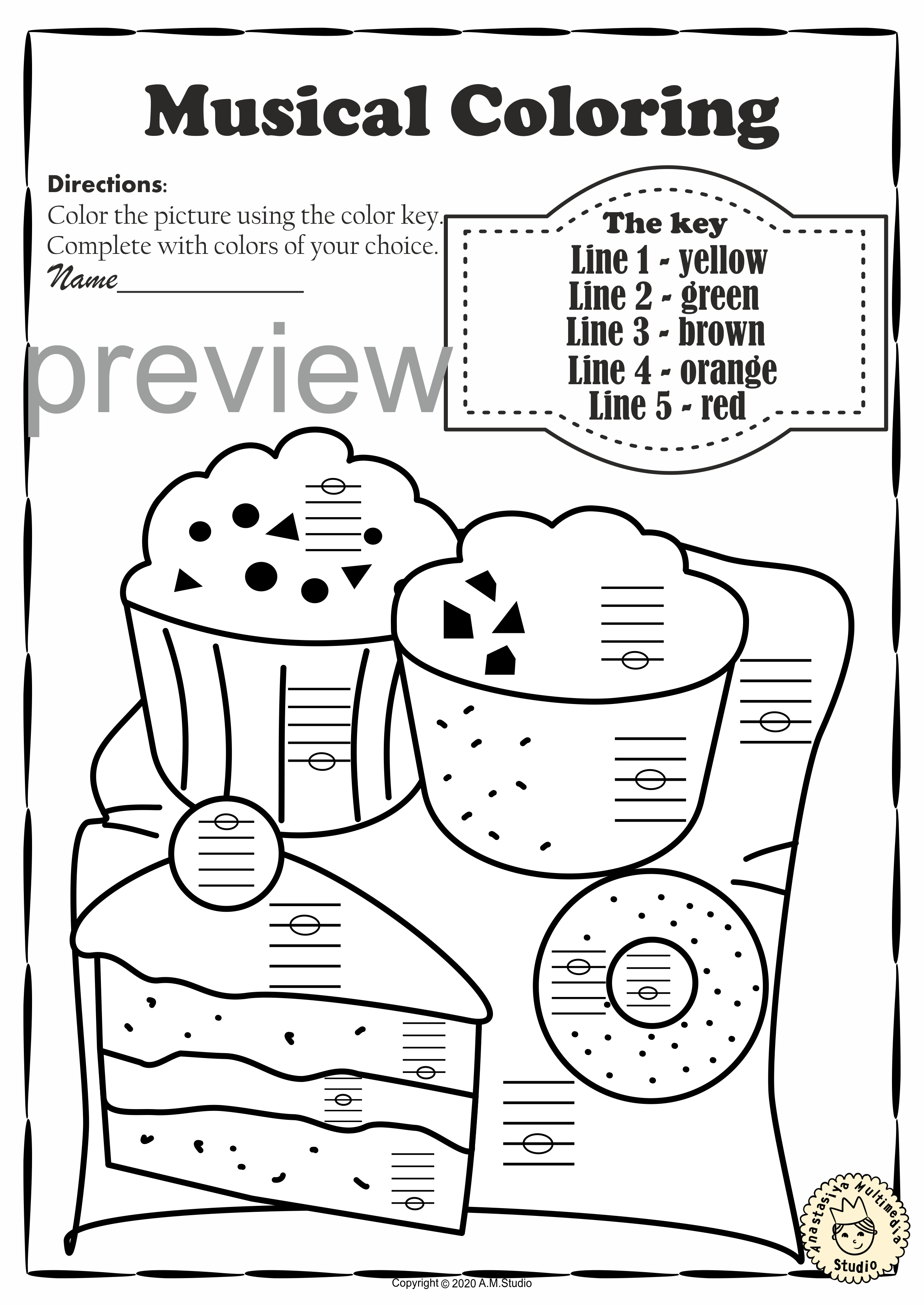 Summer Music Coloring Pages | Lines and Spaces Coloring Worksheets (img # 2)