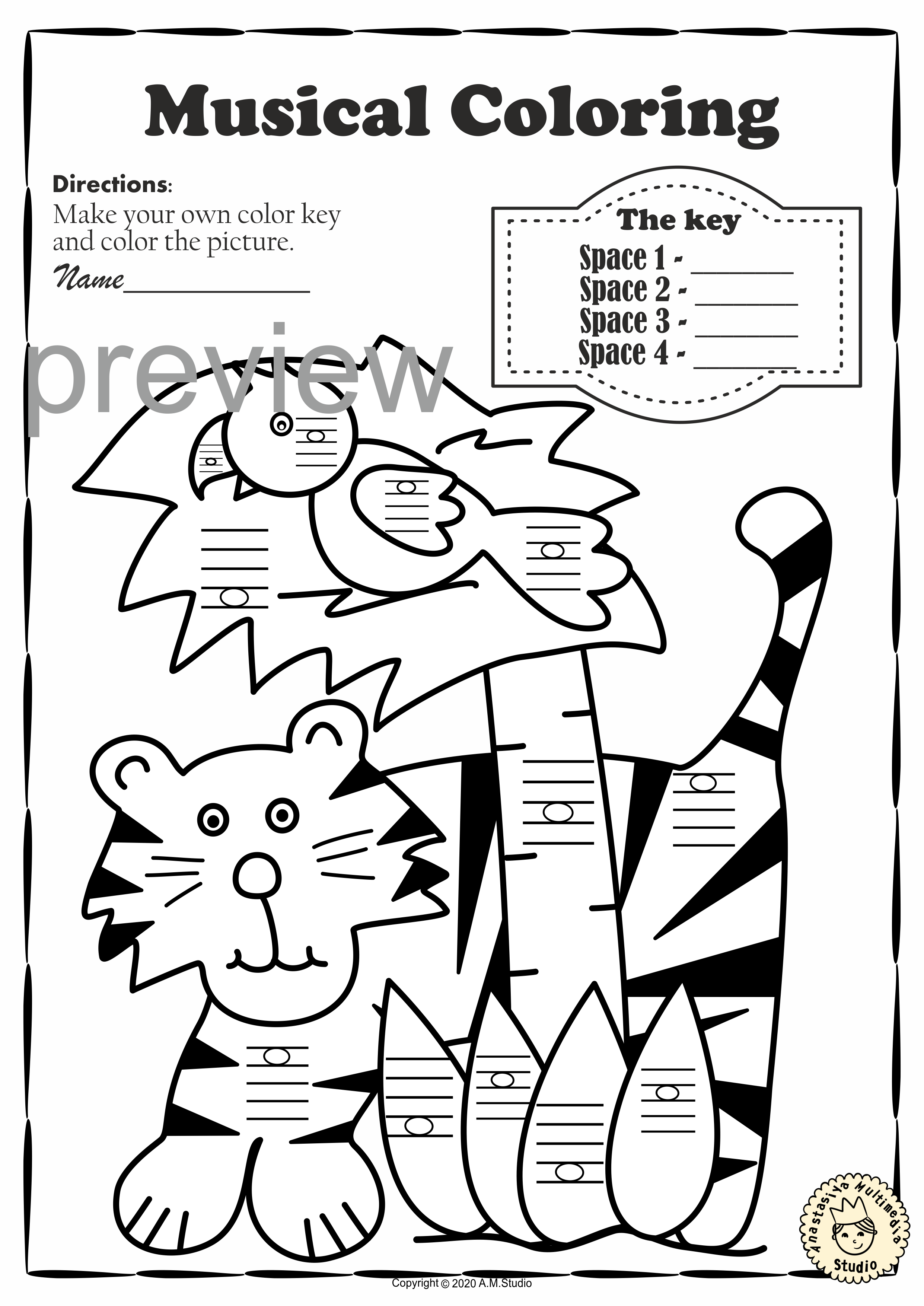 Summer Music Coloring Pages | Lines and Spaces Coloring Worksheets (img # 4)