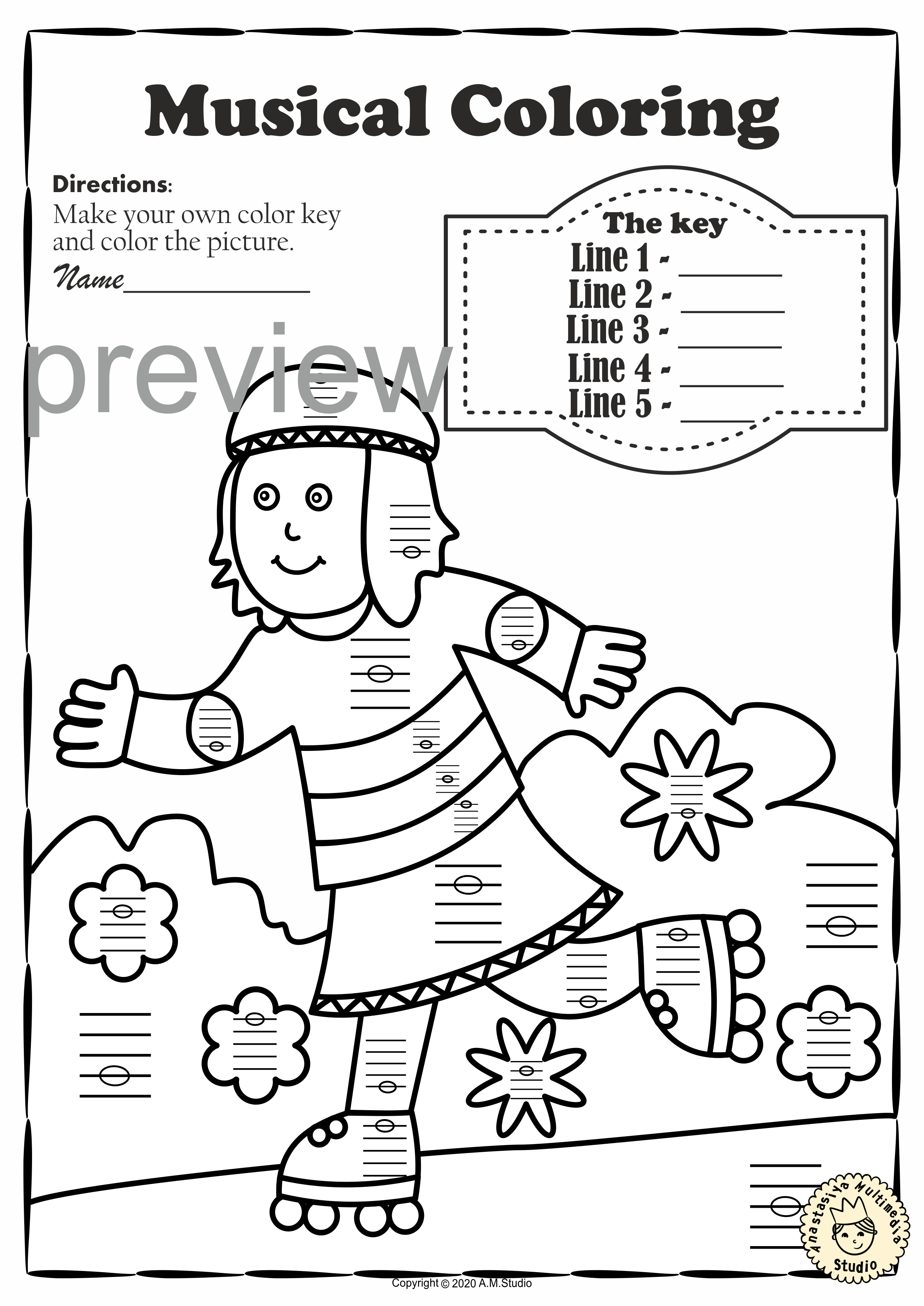 Summer Music Coloring Pages | Lines and Spaces Coloring Worksheets (img # 5)