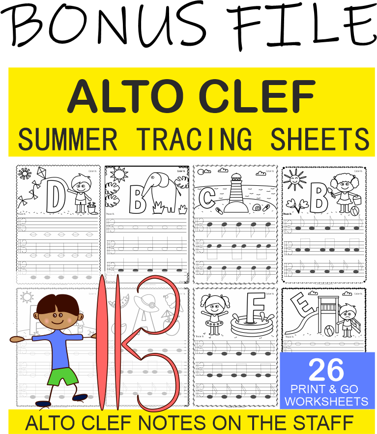 Musical Tracing Worksheets Bundle for Summer (img # 3)