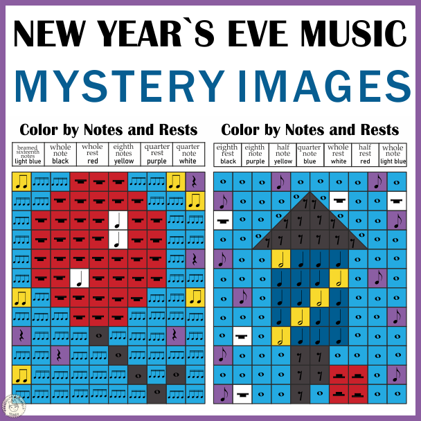 New Year`s Eve Music Color by Note Mystery Pictures (img # 1)