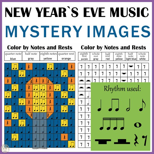 New Year`s Eve Music Color by Note Mystery Pictures (img # 3)