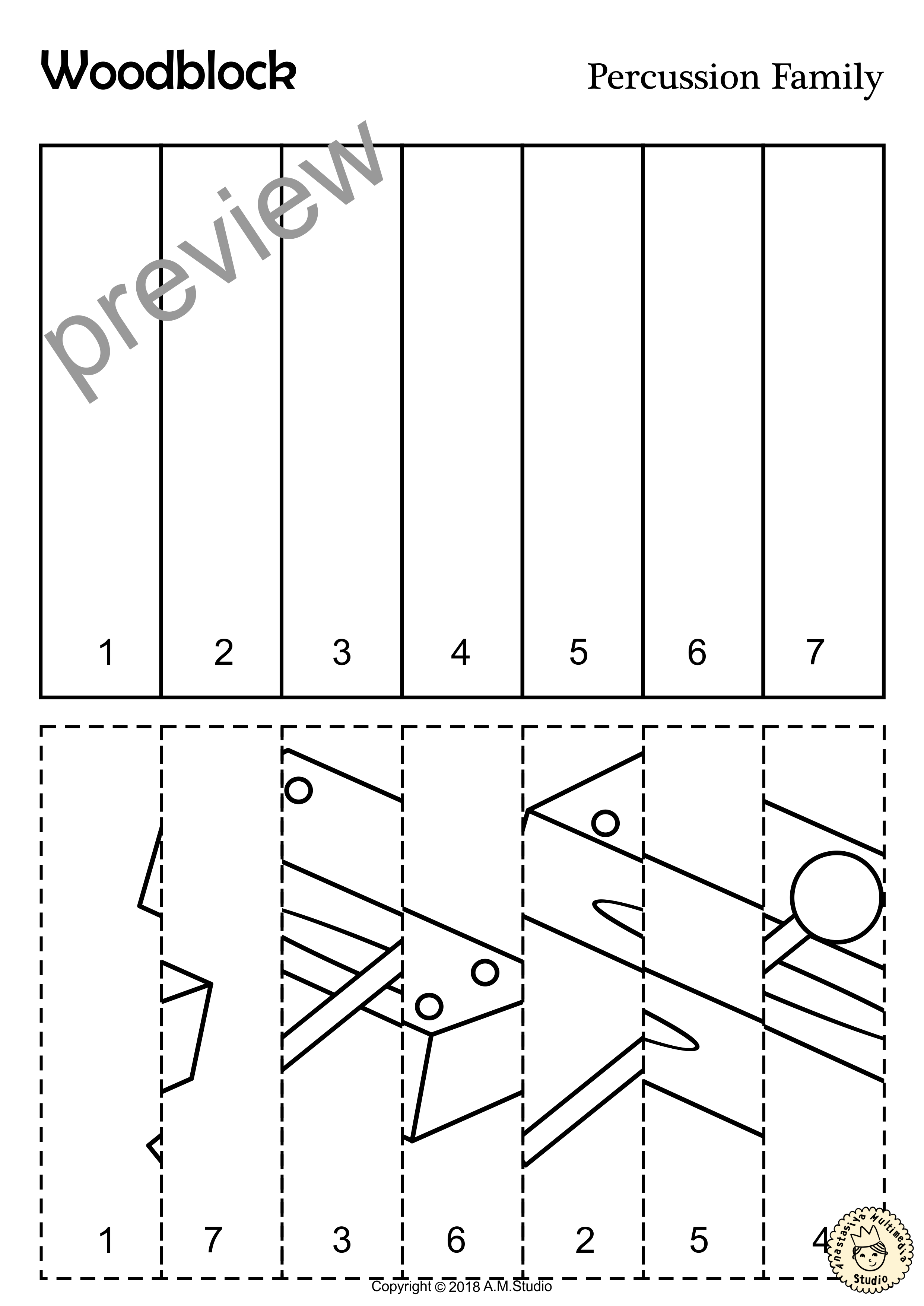 Percussion Instruments Line Puzzles (img # 4)