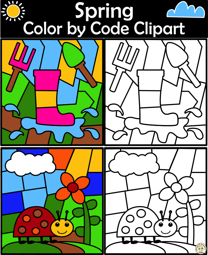 Spring Color by Code Clipart (img # 2)